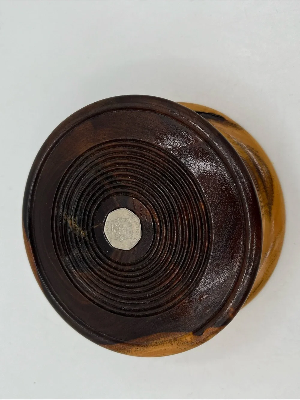 Vintage Handcrafted Wooden Coaster Set with Storage Lid